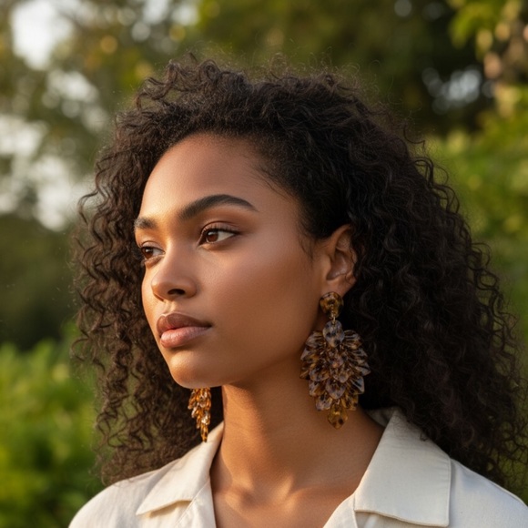 Jewelry - Tortoiseshell Leaf Drop Earrings